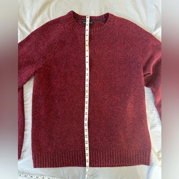 Banana Republic men’s burgundy merino blend raglan crewneck sweater size L - Picture 4 of 7